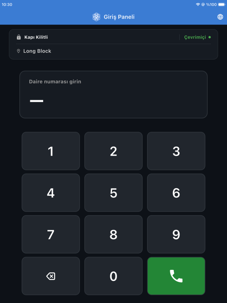 Adiafon Tablet Interface